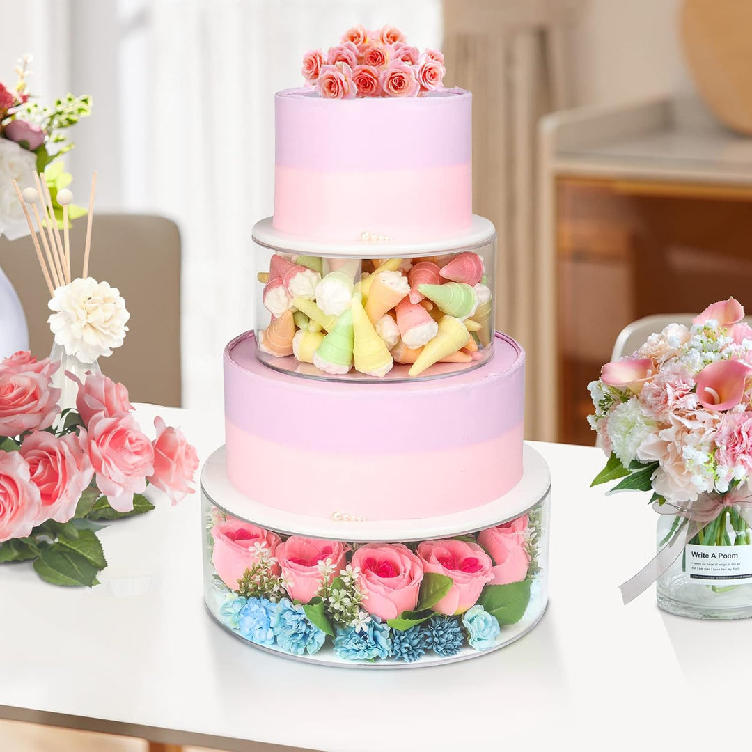 Nynelly Tortenständer aus Acryl, Acryl Tortenständer Befüllbar, Kuchentrenner, Acryl-Kuchenständer,R