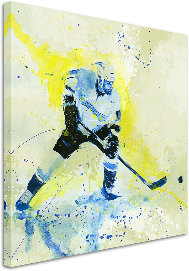 Paul Sinus Art Eishockey III 60x60cm SPORTBILDER Splash Art Wandbild Aquarell Art