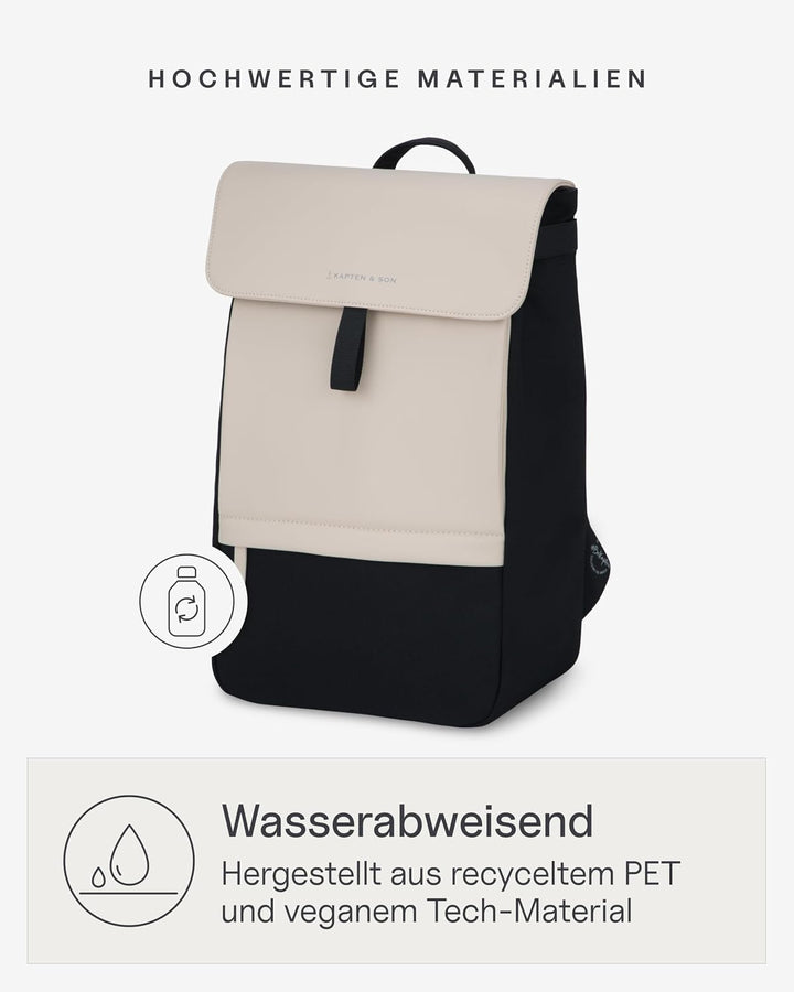 Kapten &amp; Son Rucksack Fyn Classic Cream Black 11 L Cremefarben, Cremefarben