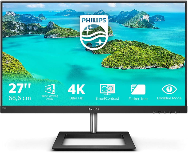 Philips 278E1A - 27 Zoll UHD Monitor (3840x2160, 60 Hz, HDMI, DisplayPort) schwarz HDMI - DP 27 Zoll