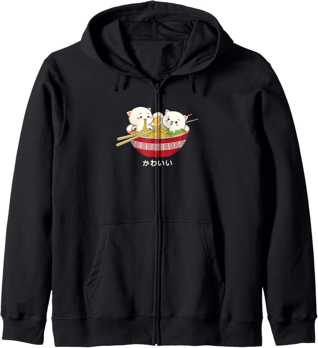 Kawaii cat Japanese Tokyo anime cat ramen T Shirt Kapuzenjacke