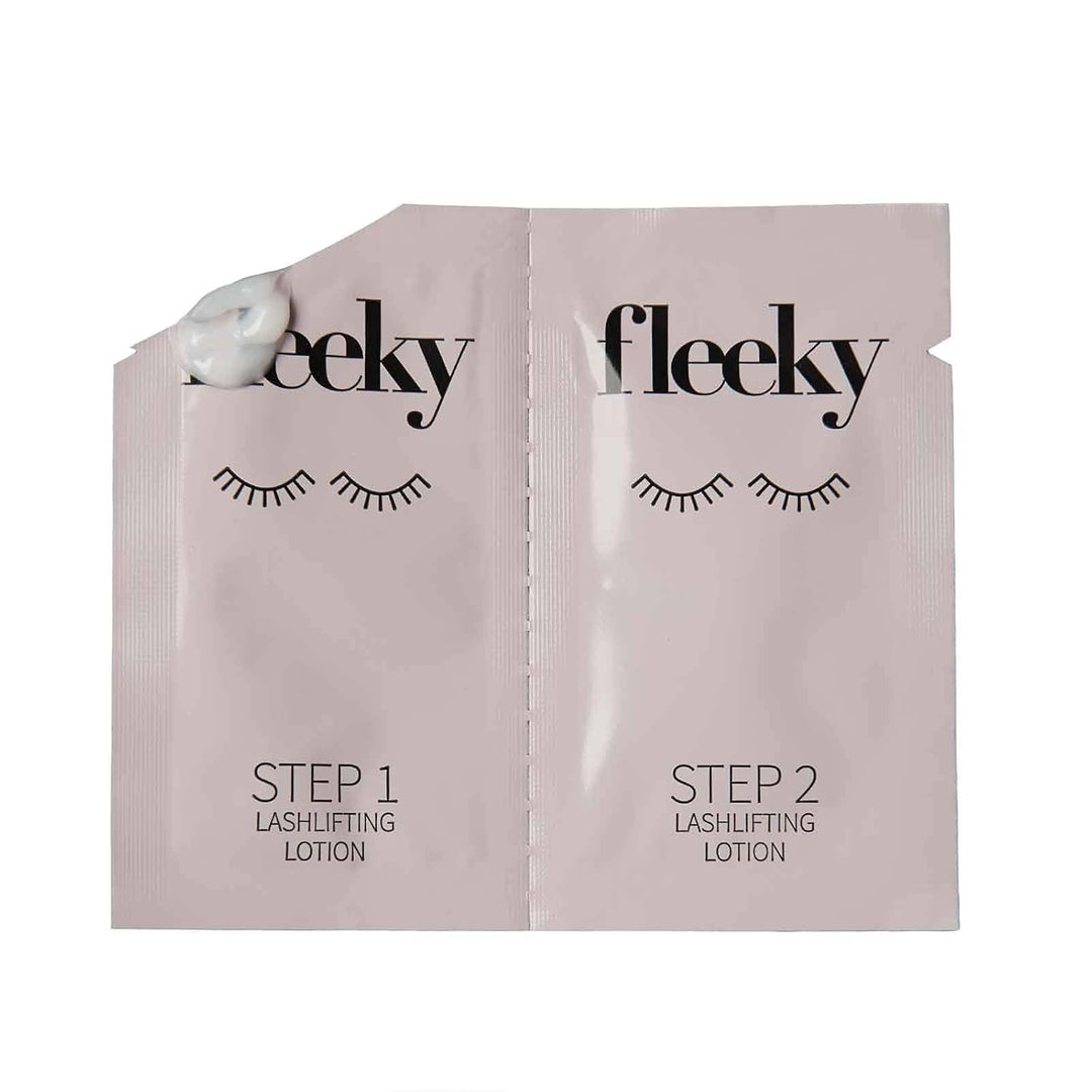 fleeky Lashlift Sachets 1 ml - One shot Doppelkammer-Sachet mit 2-Phasen-Lotionen Lifting Gel zum Li