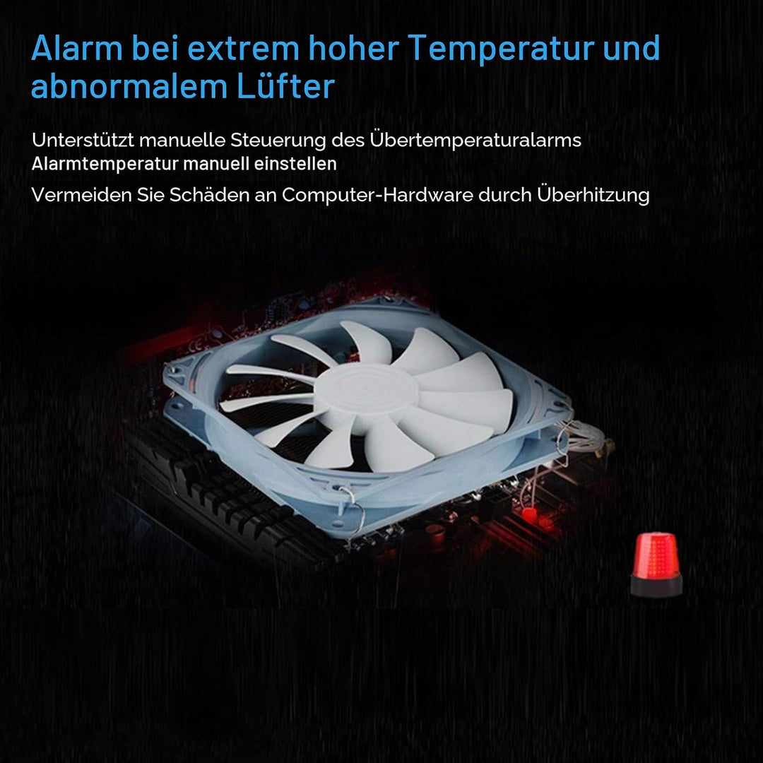 5,25 Zoll 3 Lüfter Drehzahlregler, Computer Lüfterdrehzahlregler, CPU/HDD/SYS Temperaturregelung LCD