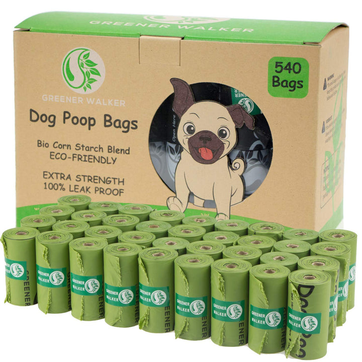Greener Walker Hundekotbeutel biologisch abbaubare-540 Stück,extra gross,dick und stark,100% tropfsi