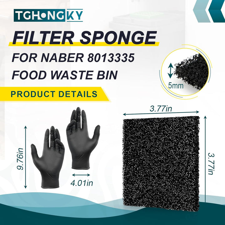 12 Stück Aktivkohlefilter Kompatibel mit Naber 8013335 Ersatzfilter für Naber 8013335 Kohlefilter Kü