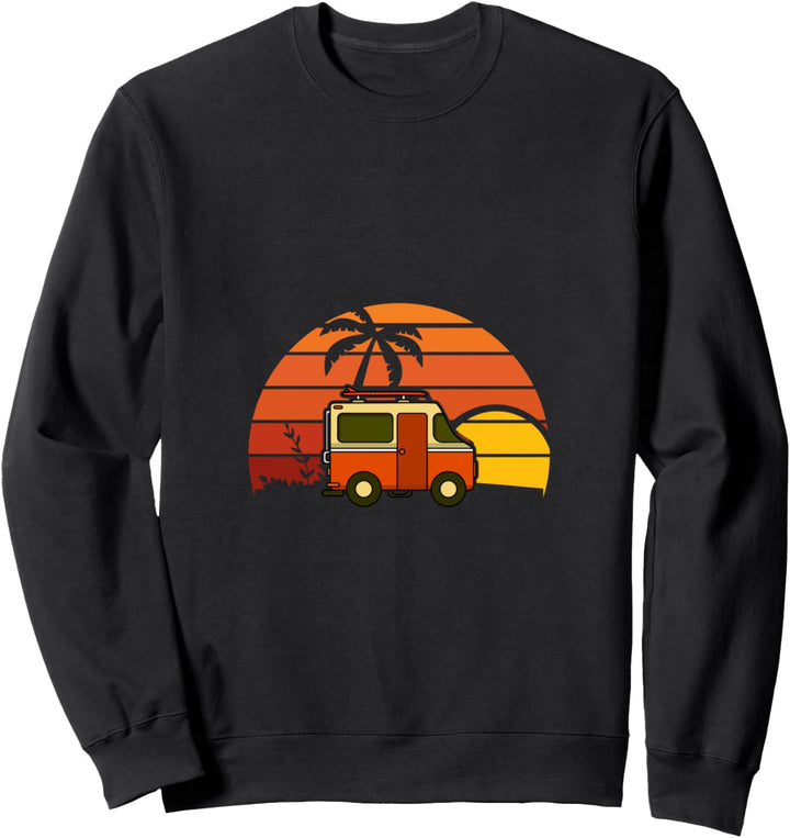 Reisen Surfen Urlaub Bus Sommer Strand Vibes Sonne Palmen Sweatshirt