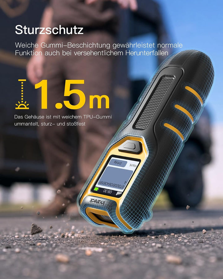 Inateck Barcode Scanner Bluetooth Kleine, 1D 2D QR Code Scanner Kabellos mit Bildschirm für Inventar