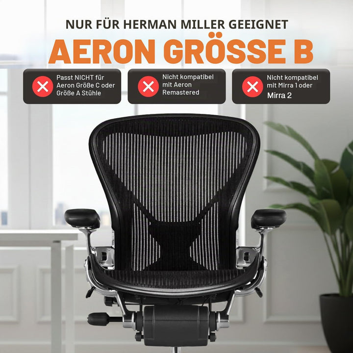 FOAMON Ersatzsitz für Herman Miller Classic Aeron Grösse B Medium (schwarzes Netz)