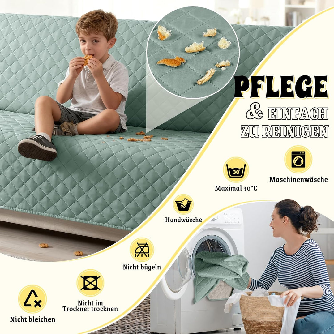 TAOCOCO Sofa Überzug, Sofabezug Wasserdicht Mit Gummiband，Wohnzimmer Anti-Rutsch Gepolsterter Sofasc