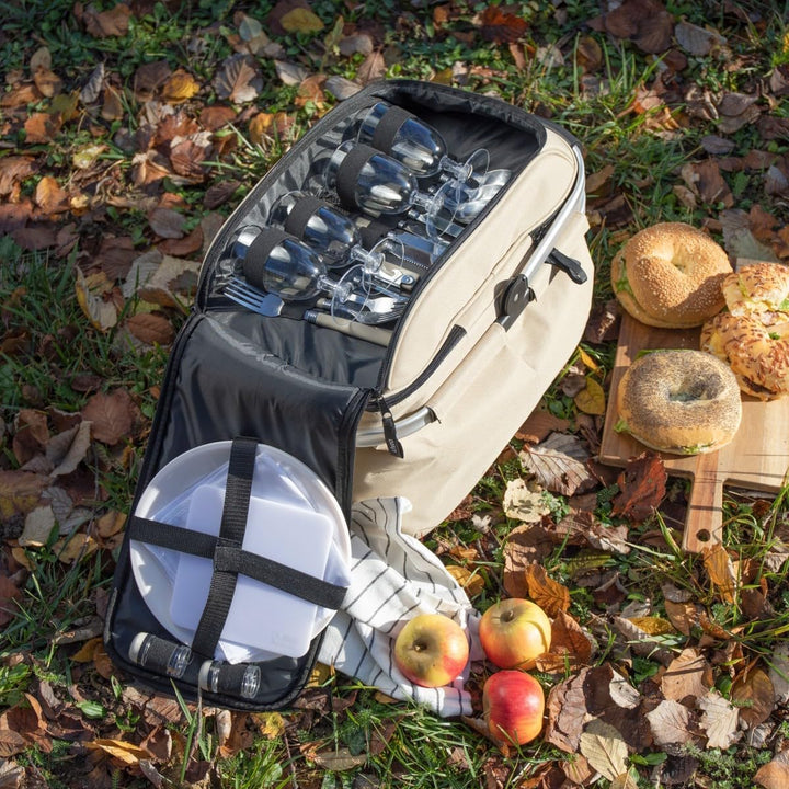 Livoo - Picknickkorb für 4 Personen SEP117C, beige