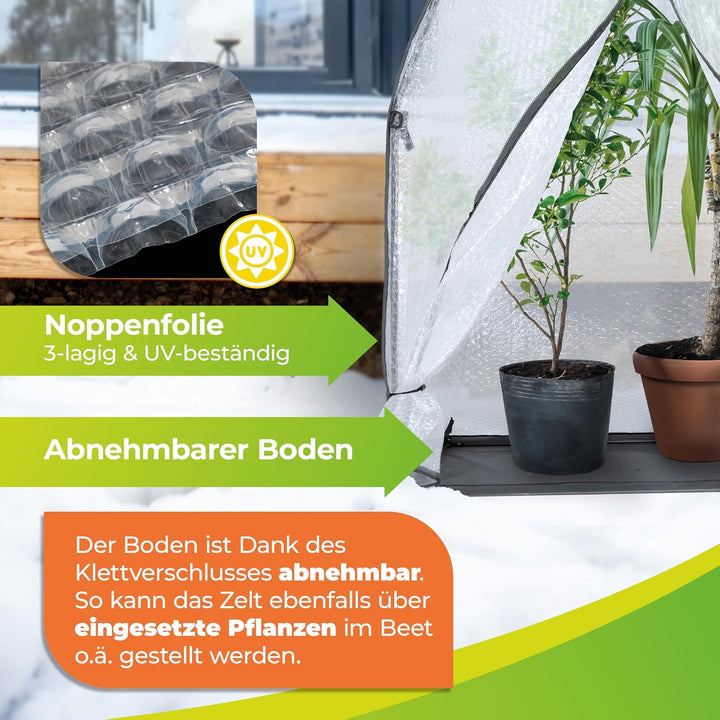 Überwinterungszelt, ICEDOME ThermoPLUS, Winterschutz für Pflanzen, in grün L 120 x B 120 x H 183 cm