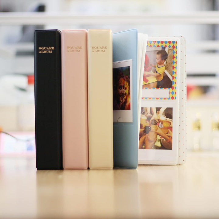 Rieibi Mini-Fotoalbum mit 64 Fächern, aus PU-Leder, für Fujifilm Instax Square SQ1/SQ20/SQ10/SQ6/SP-