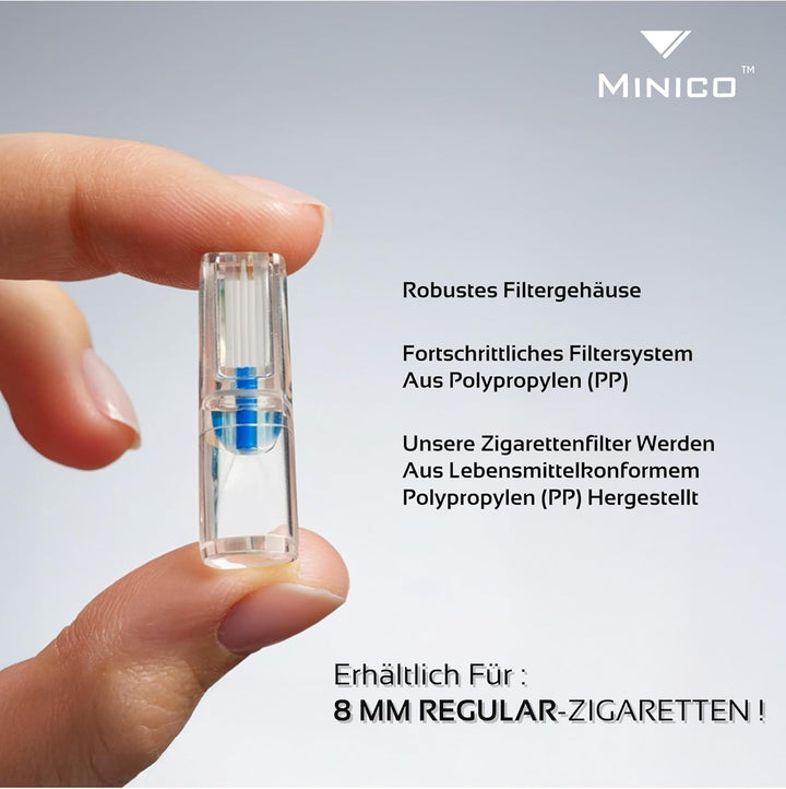 MINICO Zigarettenfilter Anti Teer Filter für Zigaretten, Regular 550 Stück Zigarettenfilter Aufsatz