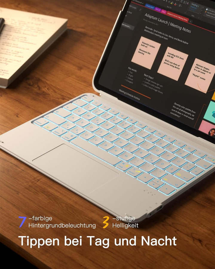 Inateck Hülle mit Tastatur,Ultraleichte Tastatur für iPad 11/10 Gen A16 2025 11 Zoll,iPad Air 11" M3
