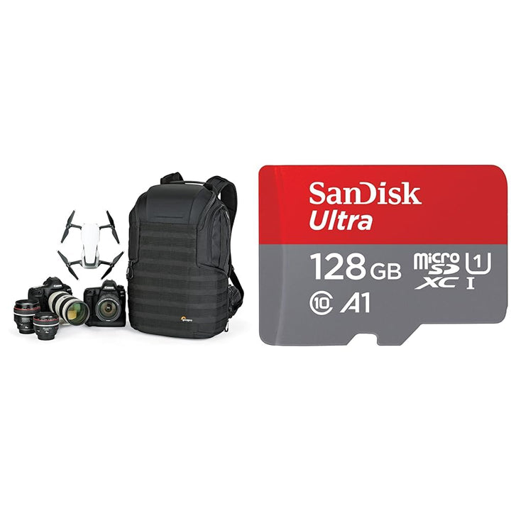 Lowepro ProTactic 450 AW II Modularer Rucksack mit Allwetterhülle &amp; SanDisk Ultra Android microSDXC