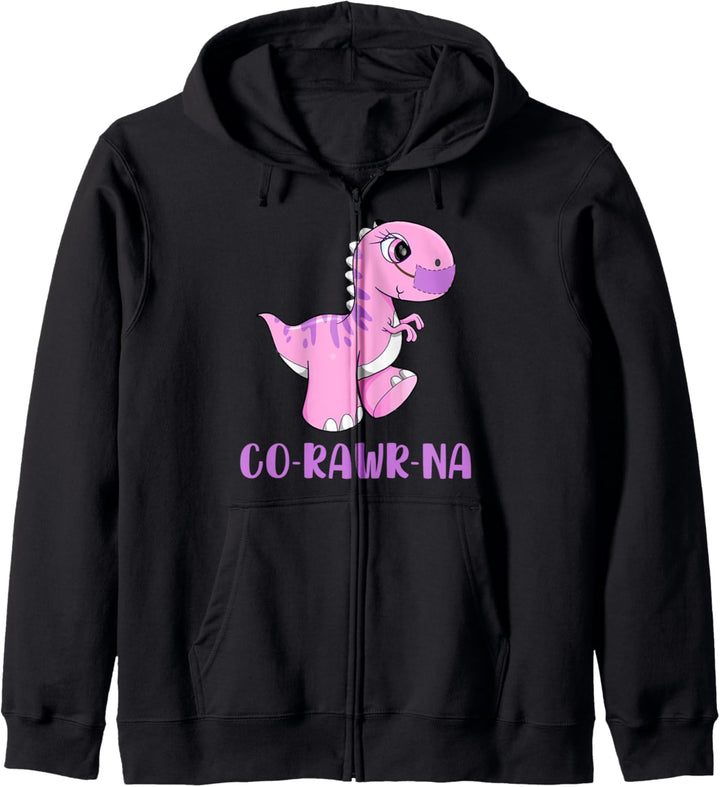 Co-Rawr-Na T-Rex Dinosaur With Face Mask - Cute Dino Kapuzenjacke
