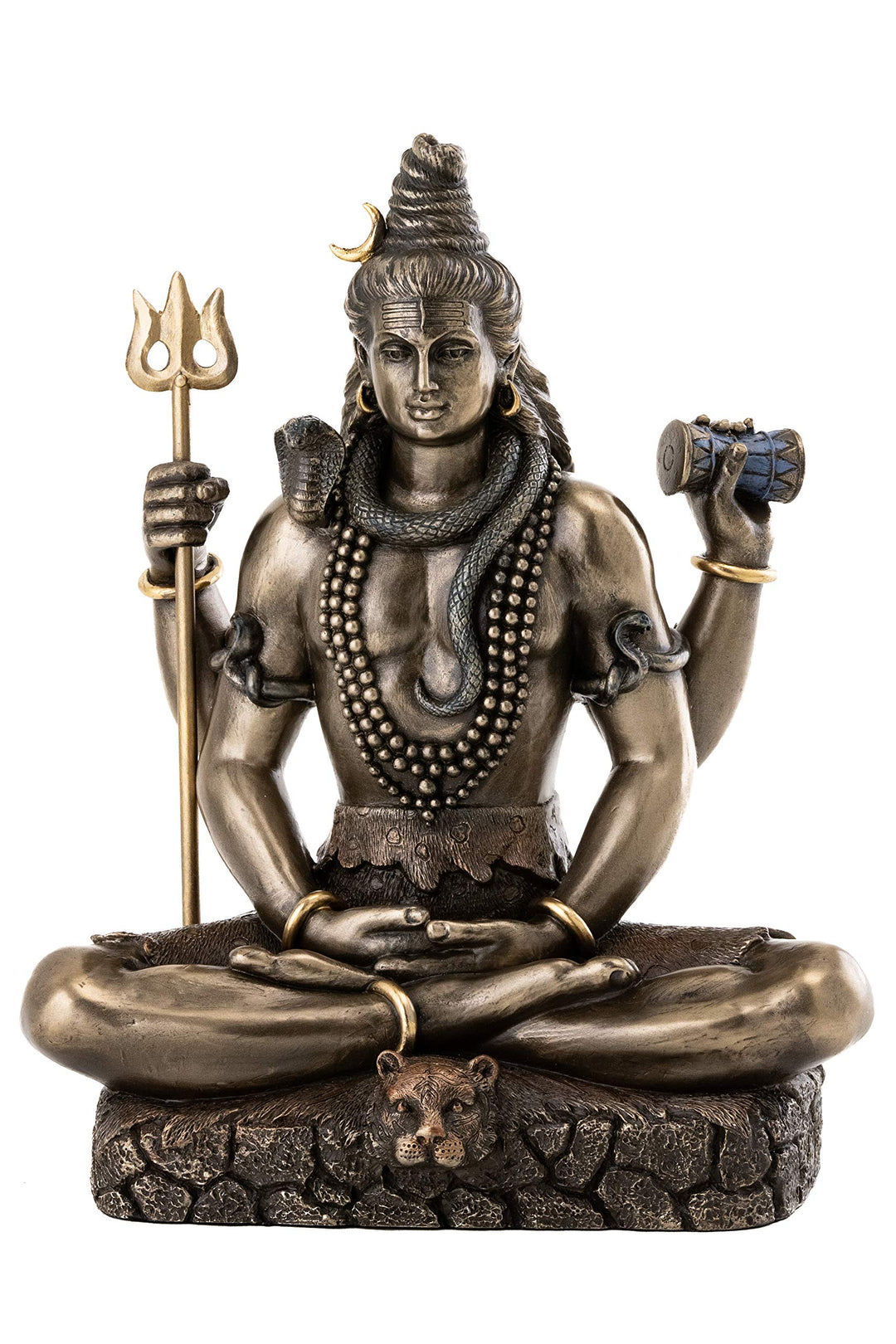 Top Collection Shiva in Padmasana Lotus Pose Hindu Statue Figur Figur Buddha Cold Cast Bronze, Cold