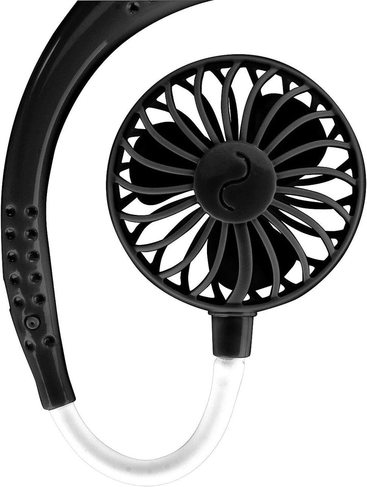 infactory Ventilator zum Umhängen: Mobiler Akku-Doppelventilator zum Umhängen, 3 Geschwindigkeitsstu