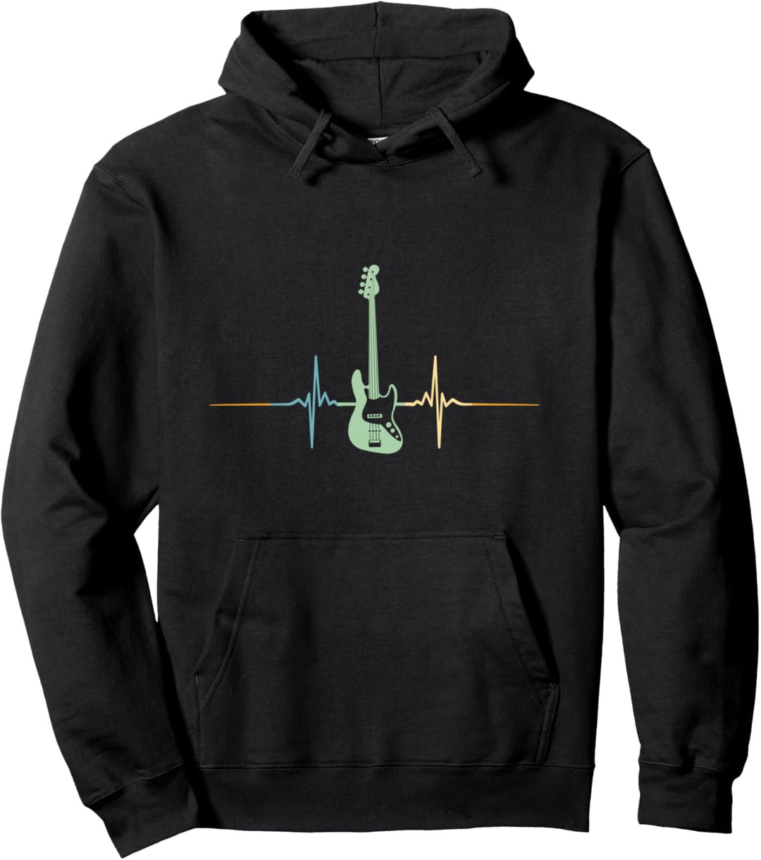 Bassgitarrist Bassgitarre Herzschlag Bassist Bass Gitarre Pullover Hoodie