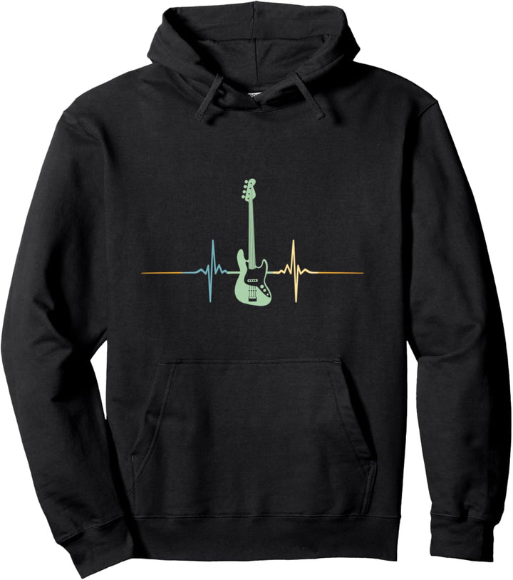 Bassgitarrist Bassgitarre Herzschlag Bassist Bass Gitarre Pullover Hoodie