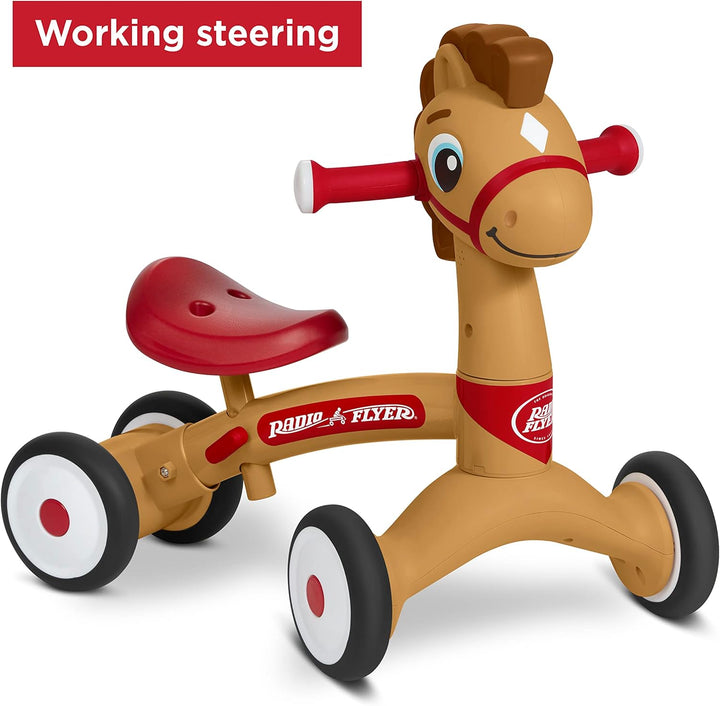 Radio Flyer Lil' Racers: Percy das Pony, Reitspielzeug für Kleinkinder von 1 bis 3 Jahren Braun, Bra