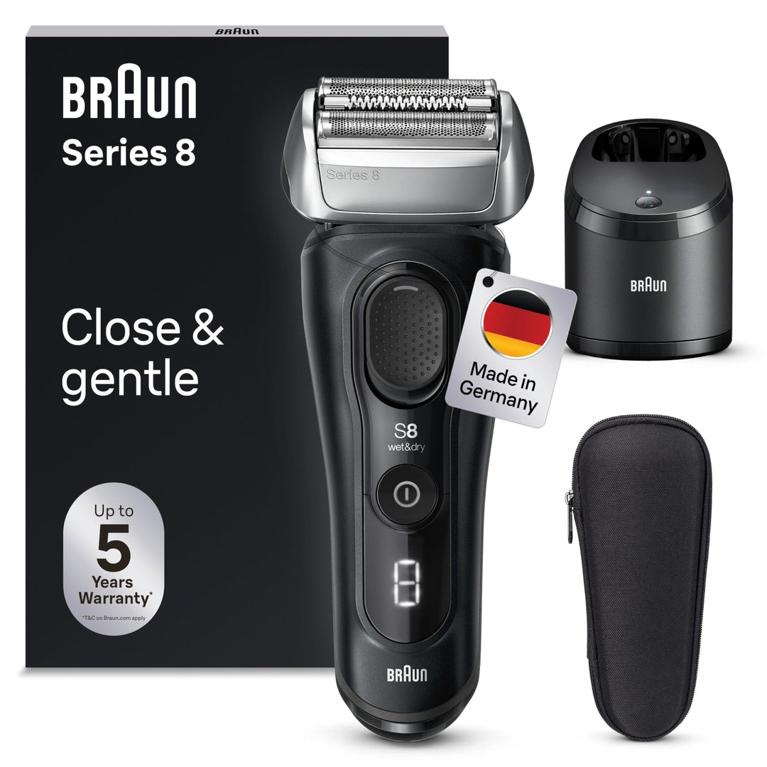 Braun Series 8 Rasierer Herren Elektrisch mit 4+1 Scherkopf, Elektrorasierer, Präzisions-Langhaarsch