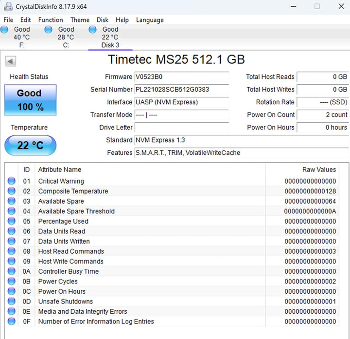 Timetec 512 GB SSD NVMe PCIe Gen3x4 8 Gb/s M.2 2280 3D NAND QLC Hochleistungs-SLC Cache-Lesegeschwin