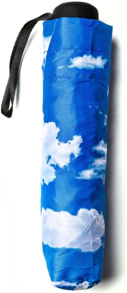 LUCKYWEATHER Regenschirm Taschenschirm Mini Damen/Herren Motiv Wolken I Taschenschirme klein und sta