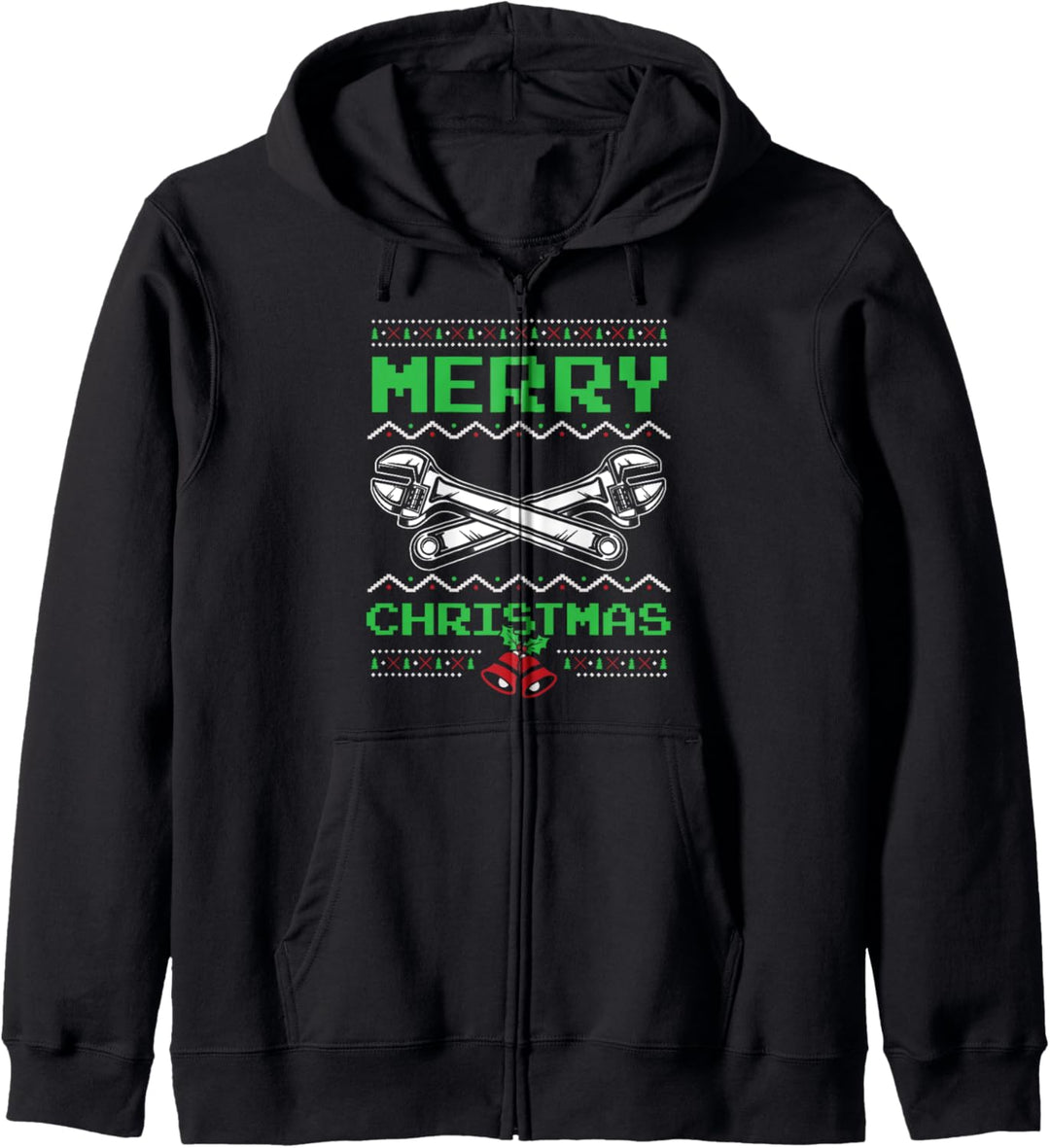 Hässlicher Weihnachtspullover Mechaniker Kapuzenjacke