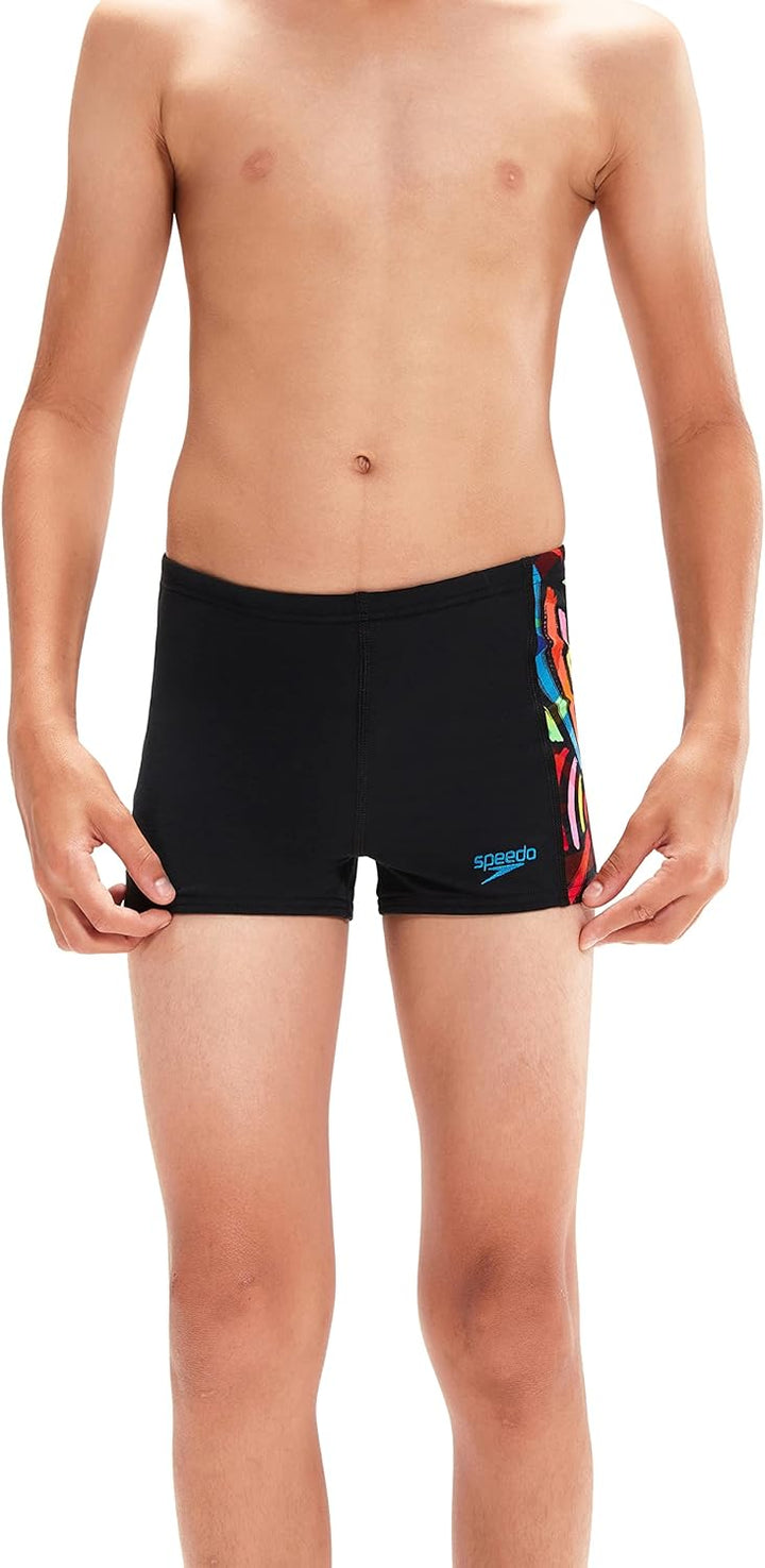 Speedo DIGI ALOV PANL ASHT JM Black/RED BLK/VLCORG/FLUGRN/BRTYEL/LPIS1 9-10 Jahre Schwarz/Red, 9-10