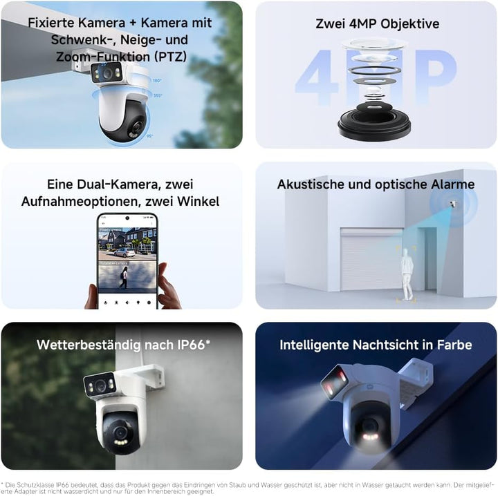 XIAOMI Outdoor Kamera CW500 Dual, Dual 2.5K Ultra-HD Bildqualität, AI Erkennung, Dual-Band Wi-Fi 6,