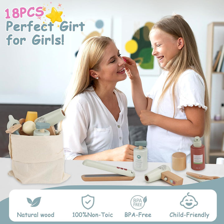 Friseur Set Kinder,Friseur Beauty Salon Spielset mit Haartrockner Lockenstab Kamm und Haarstyling Zu