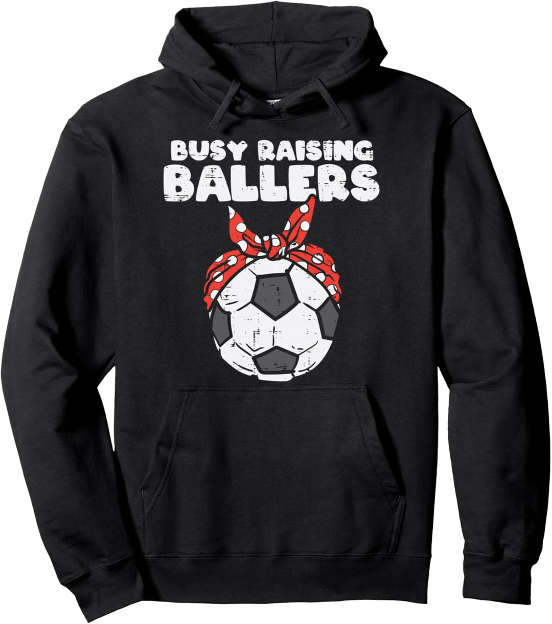 Busy Raising Ballers Fussball-Bandana, gepunktet Pullover Hoodie