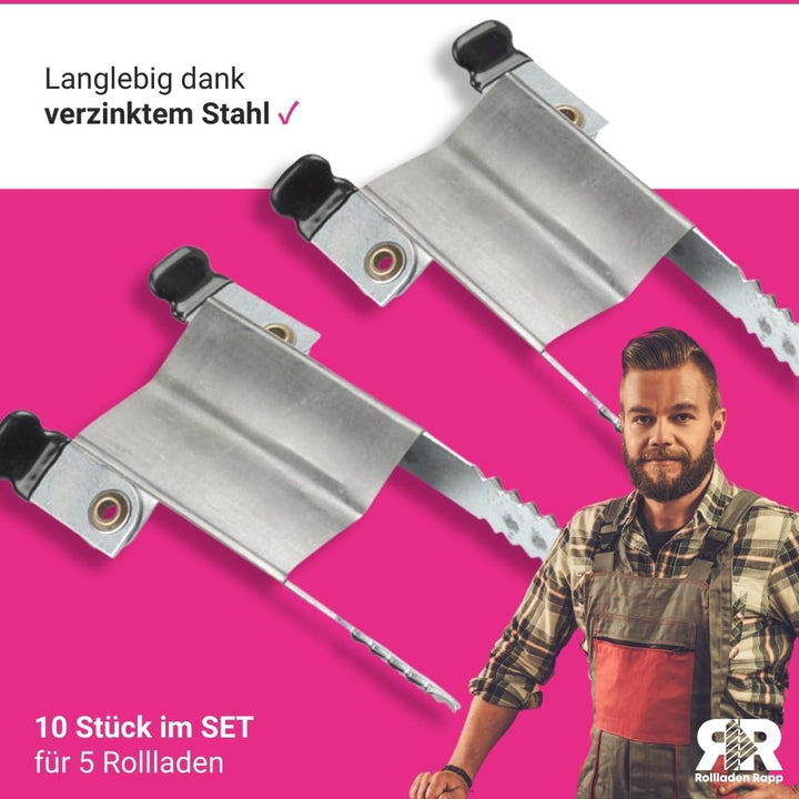 Klemmsicherung für Rollladen Einbruchsicherung - 10 Stück im Set [5x685330]