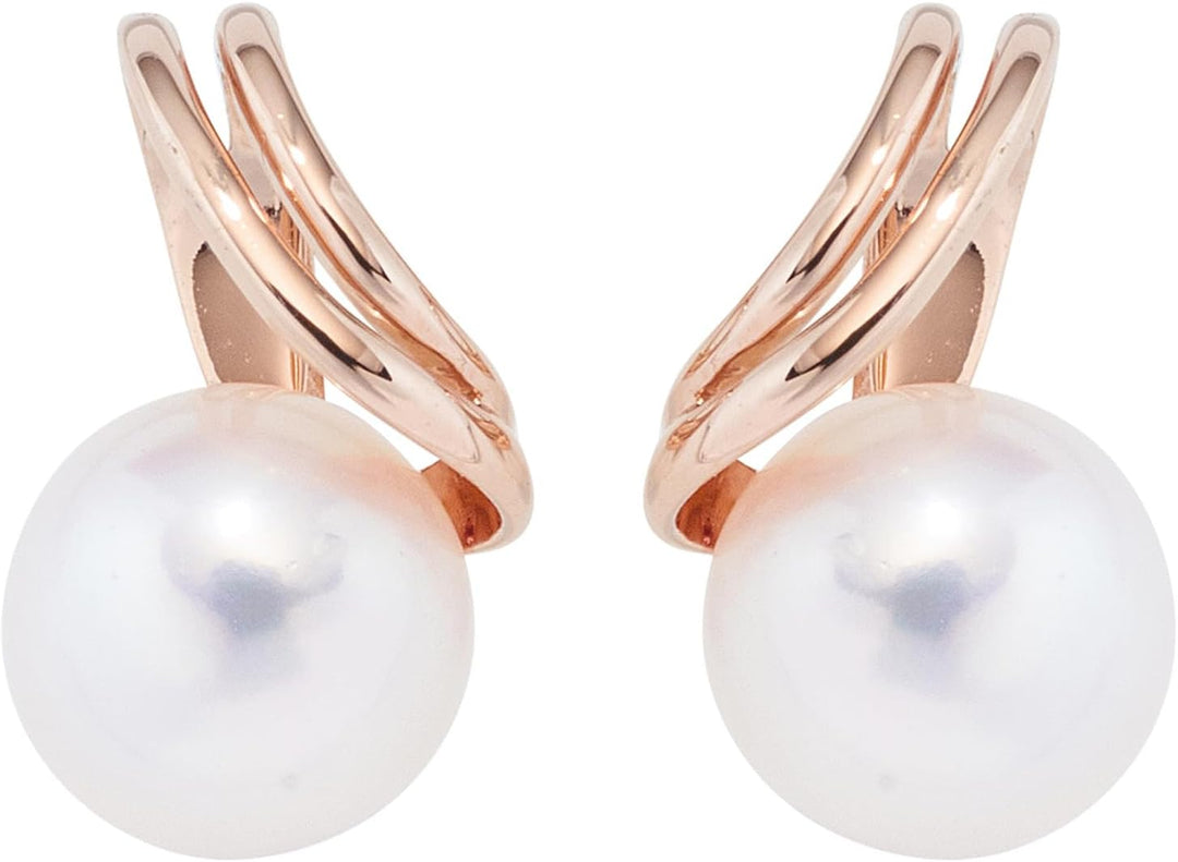 Jobo Damen-Ohrstecker aus 585 Rosegold mit Perlen
