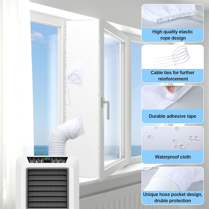 REDTRON Klimaanlagen-Fenster-Kit, Klimaanlage-Fenster-Dichtung für mobile Klimaanlagen, wasserdicht