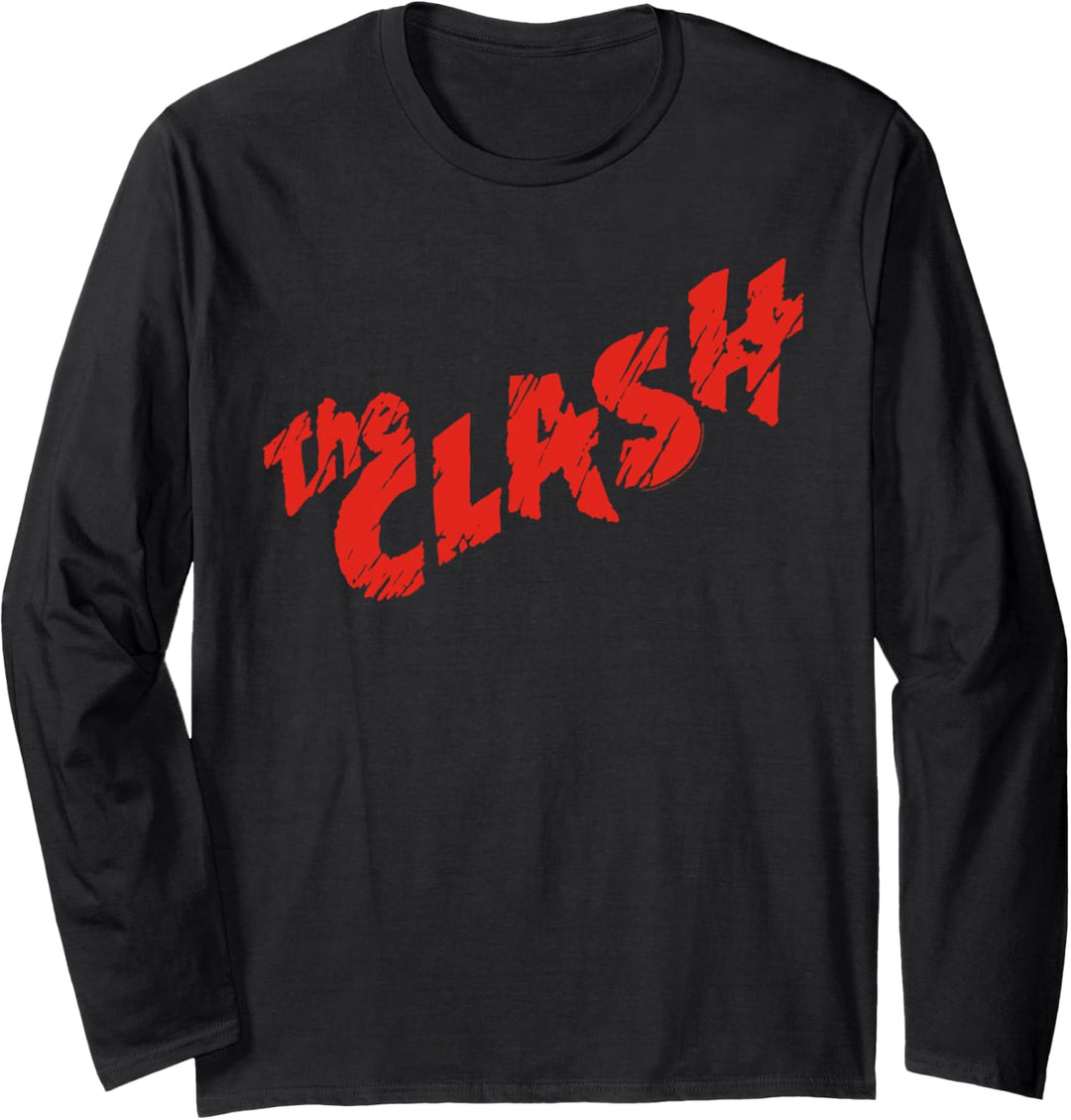 The Clash - Verkratztes rotes Logo Langarmshirt
