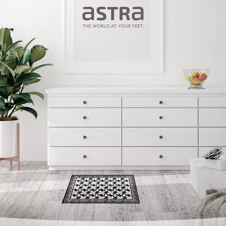 Astra rutschfeste Sauberlaufmatte innen - Fliesen grau 50 x 70 cm - Wohnraum Fussmatte Design - Extr