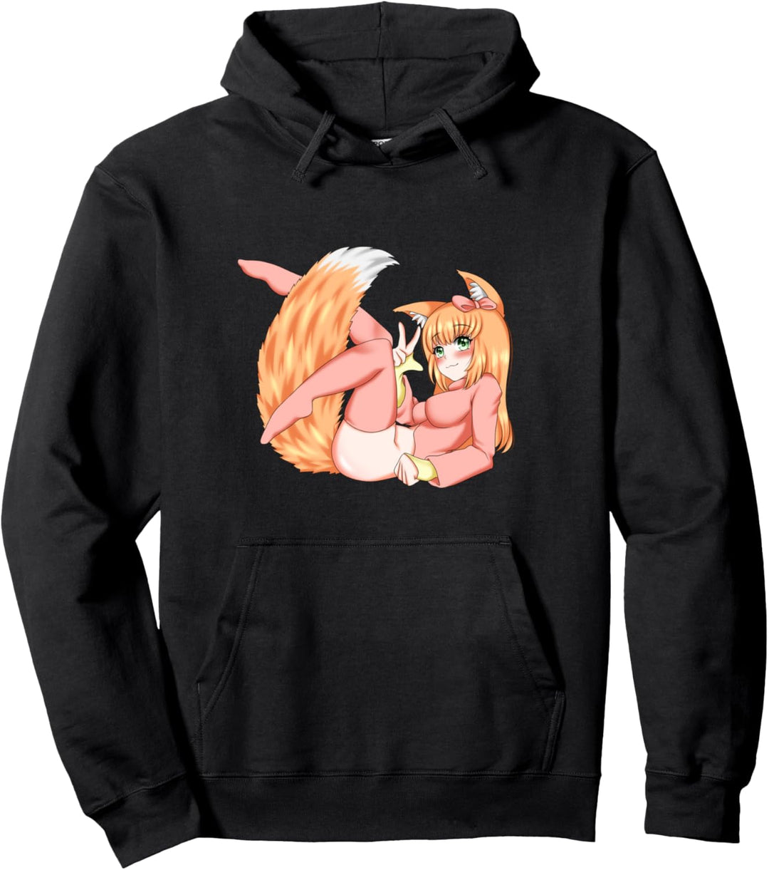 Perfektes hübsche japanese Anime Manga kawaii fuchs Mädchen Pullover Hoodie