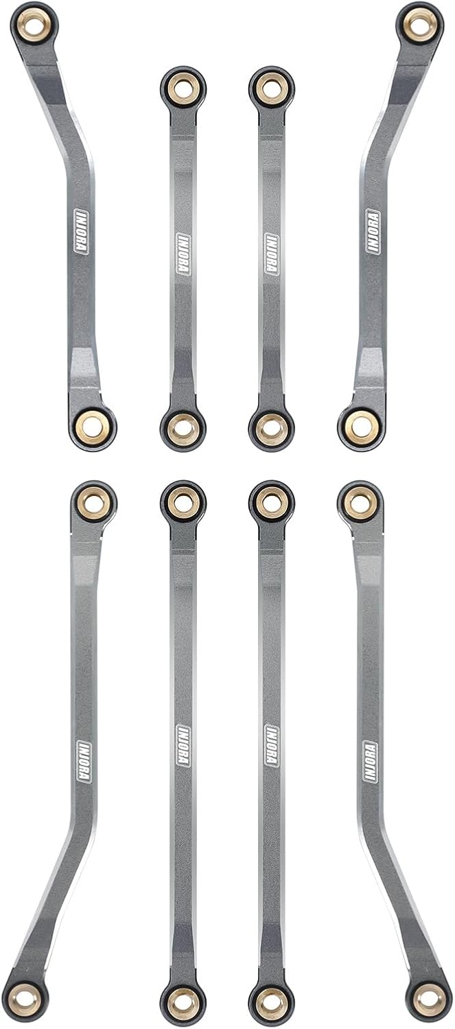 INJORA Hohe Clearance Links CNC Aluminium Link für 1/18 TRX4M Upgrade RC Crawler, Grau, Grau