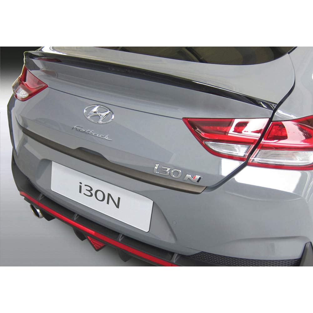 ABS Heckstossstangenschutz kompatibel mit Hyundai i30/i30N Fastback 2018-2020 Schwarz Mattschwarz, M
