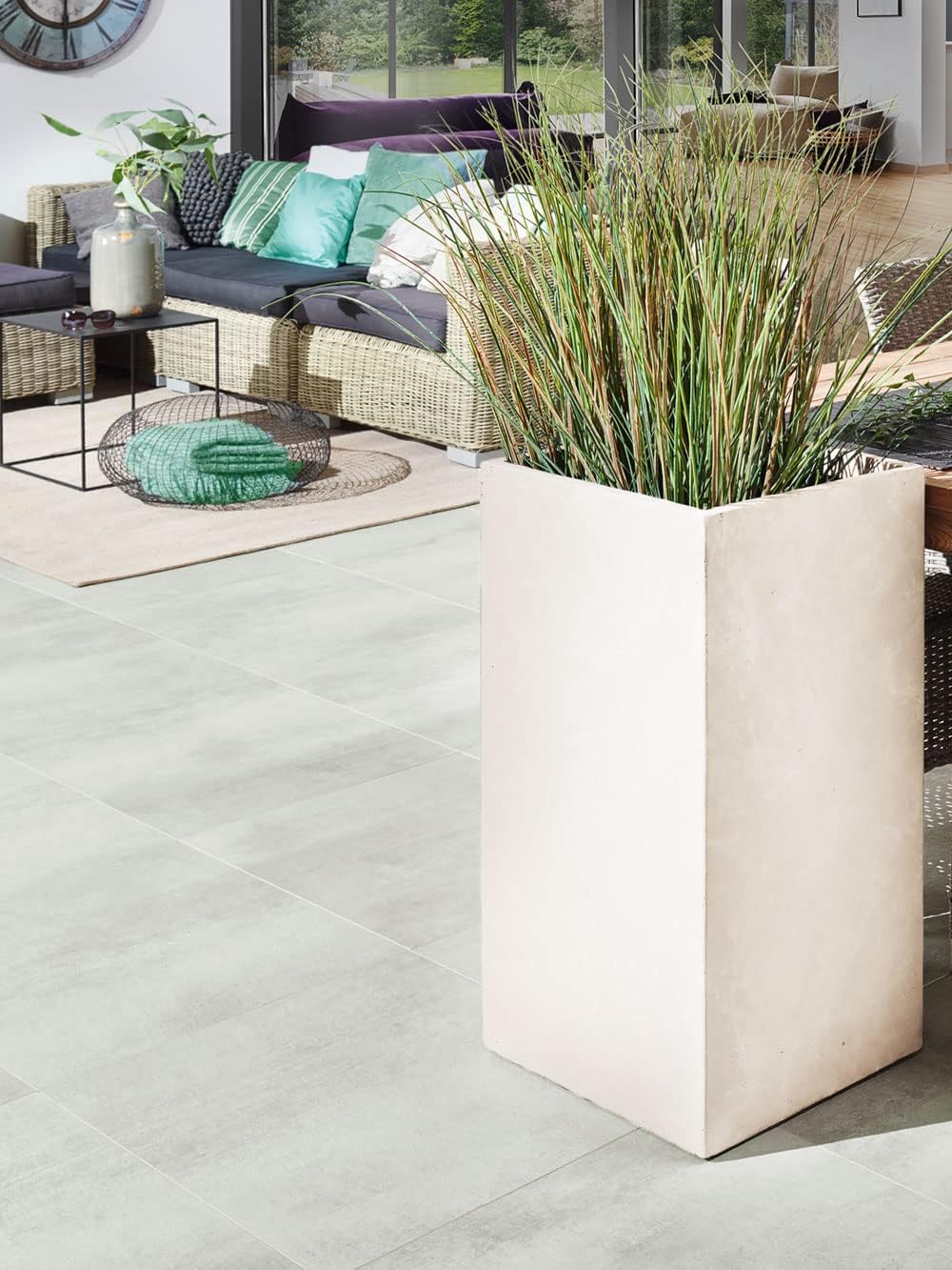 Pflanzwerk® Pflanzkübel Tower Sand 80x40x40cm *Frostbeständiger Blumenkübel* *UV-Schutz* *Qualitätsw