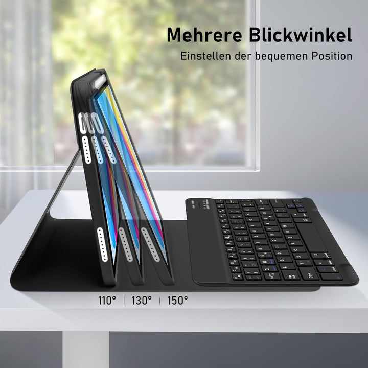 Hülle mit Tastatur für Ipad A16 11 Generation 2025/10 Generation 2022 (10,9/11 Zoll) - QWERTZ Layout