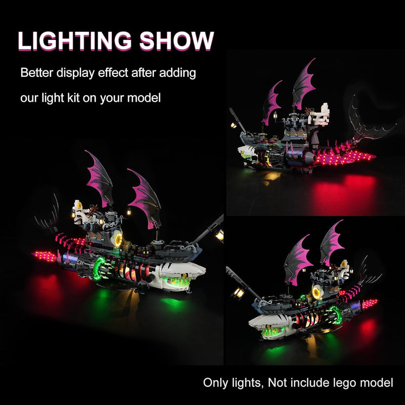 cooldac Led Licht Kit für Lego 71469 DREAMZzz Albtraum-Haischiff, Fernbedienung Kreative Dekorlichte