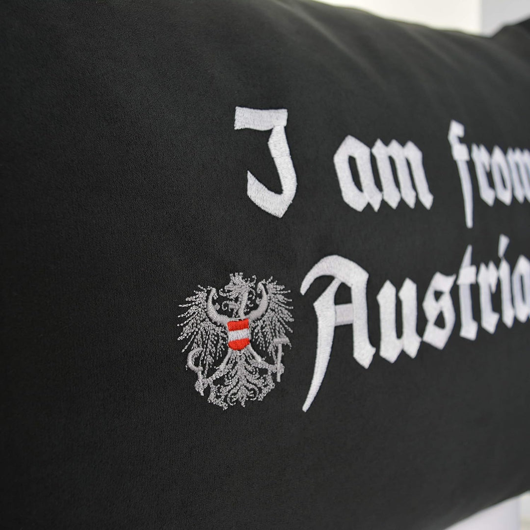 "I am from Austria" Österreich Kissen Austria Kissenbezug | Österreichisches Dekokissen mit Füllung