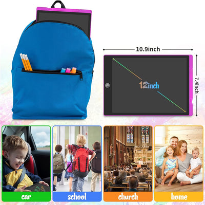 GUYUCOM LCD Schreibtafel 12 Zoll LCD Zaubertafel, Bunte Kinder Zeichentafeln Mal Tablet, Verbesserte