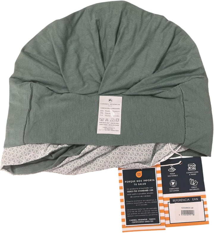 CAREBELL Elegance Luz – Turban aus Bambus für Chemotherapie oder Alopezie, aquamarin, One size