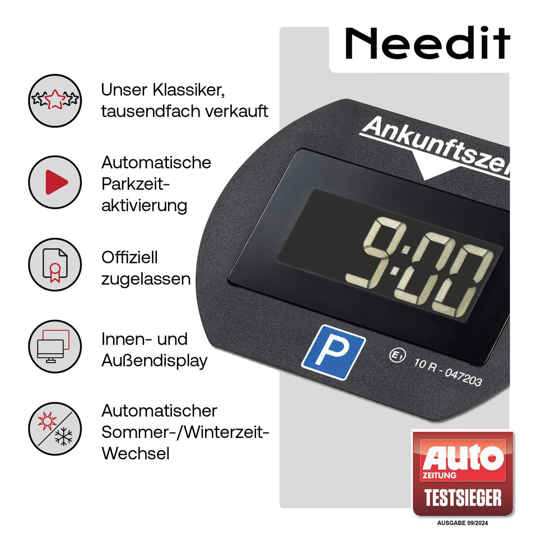 2X Park Lite elektronische Parkscheibe Digitale Parkuhr schwarz mit offizieller Zulassung vom KBA -