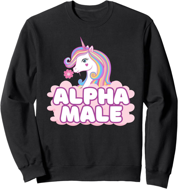 Männliches Einhorn Regenbogen Alpha Pride LGBT lustig Sweatshirt
