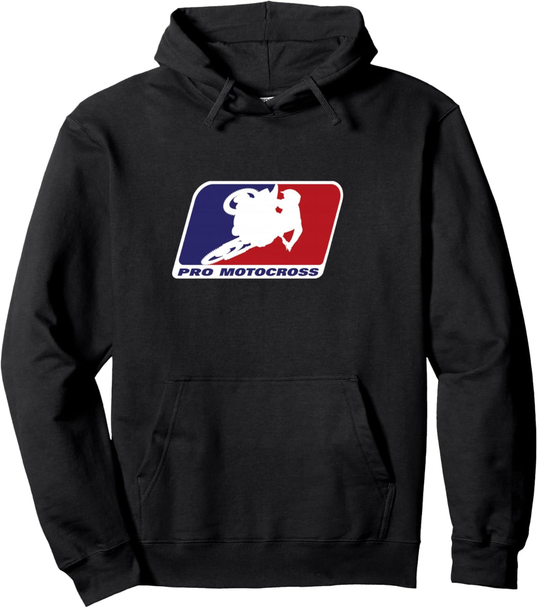 Motocross Pro Gift for Men Women Kids Blue & Red Dirt Bike T Pullover Hoodie